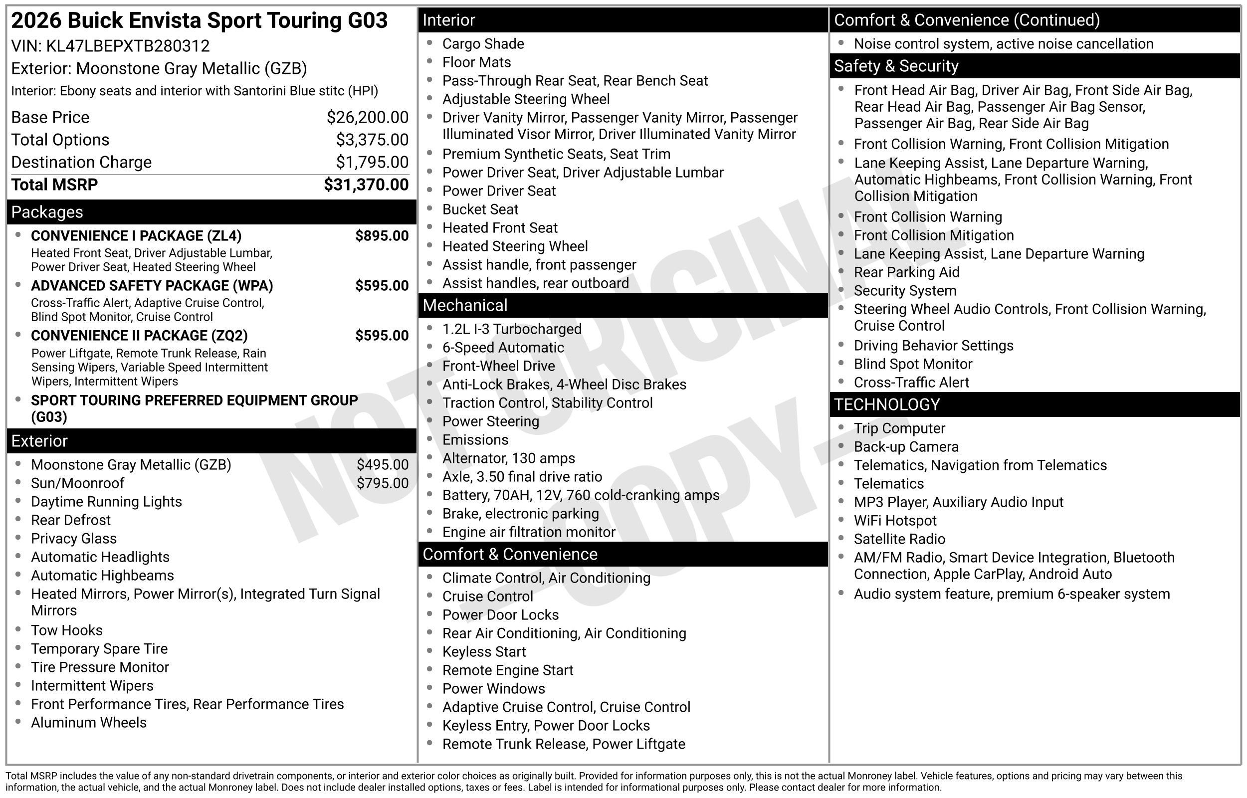 New 2026 Moonstone Gray Metallic Buick Sport Touring image 43