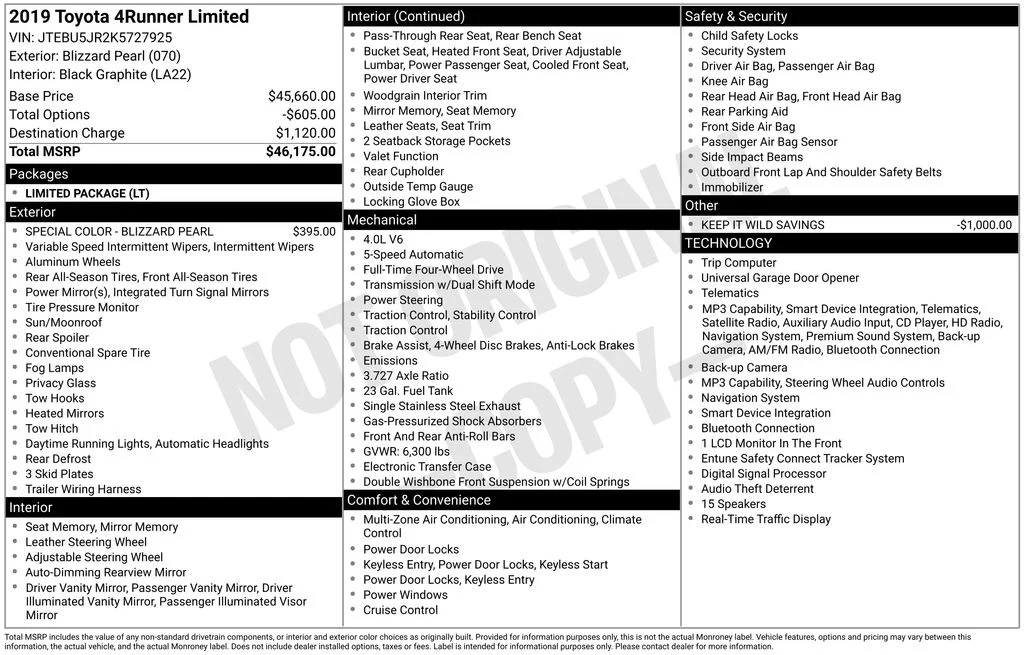 Used 2019 White Toyota Limited image 34