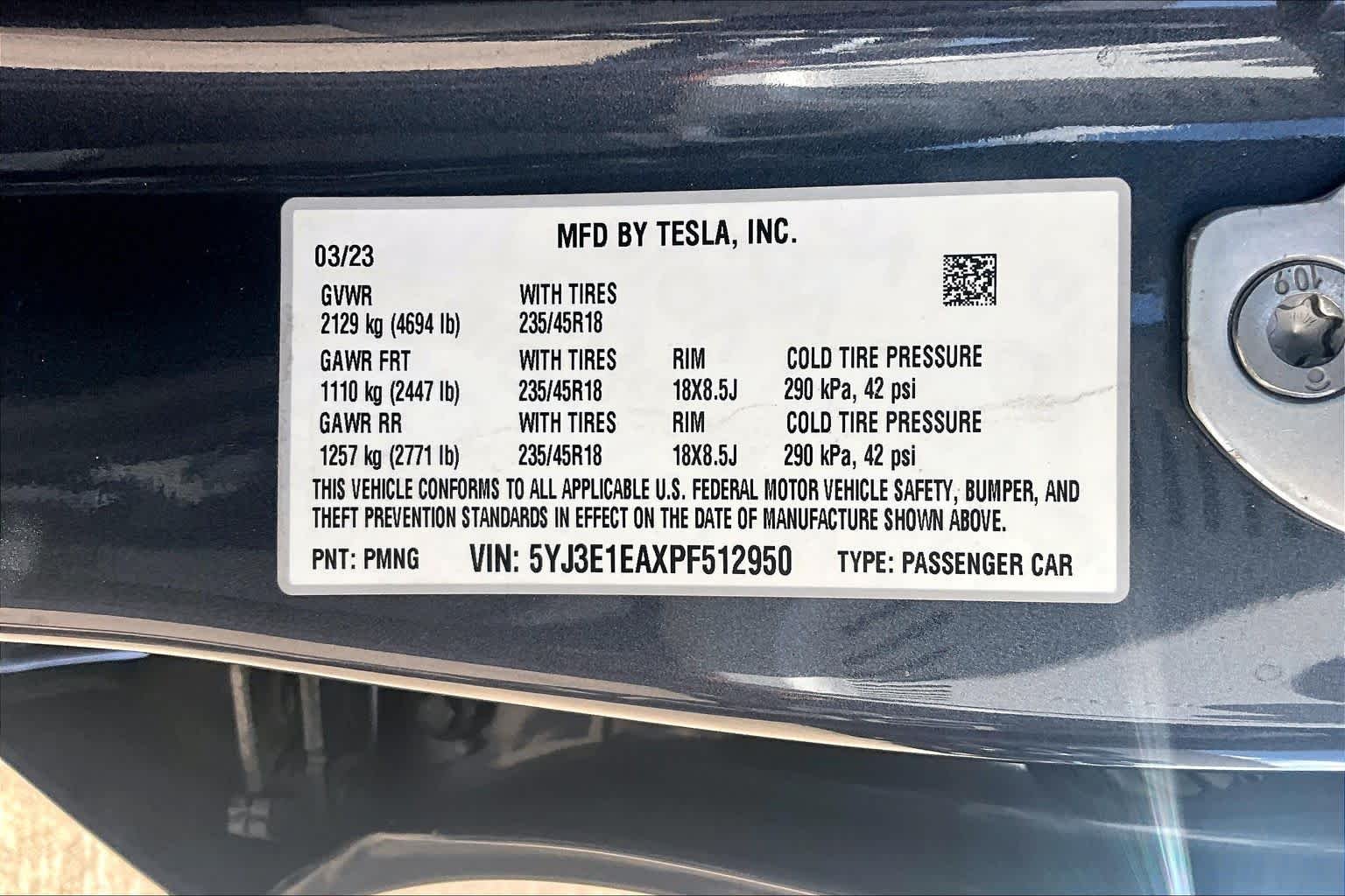 Used 2023 Midnight Silver Metallic Tesla  image 32
