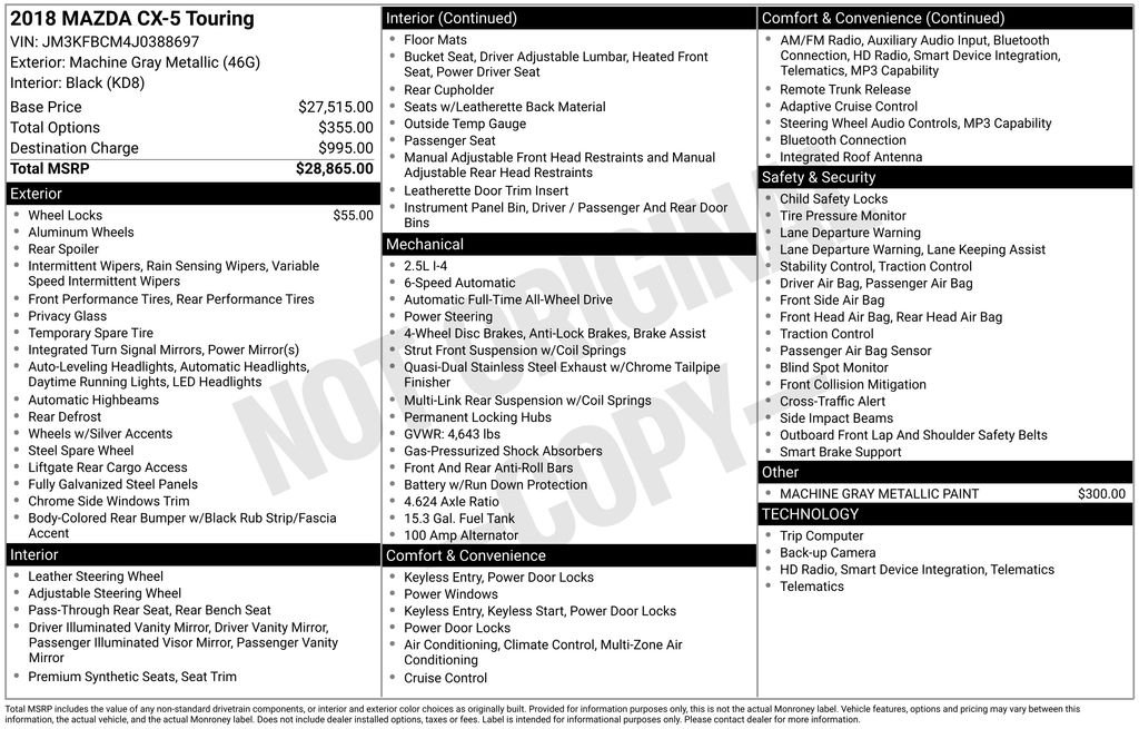 Used 2018 Gray Mazda Touring image 9