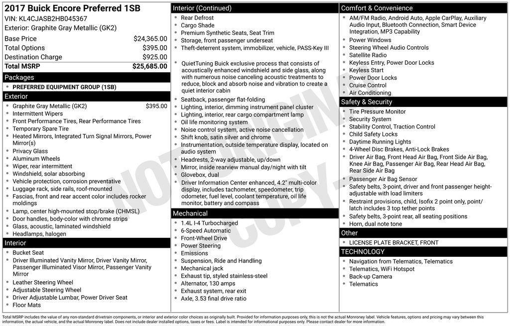 Used 2017 Gray Buick Preferred image 7