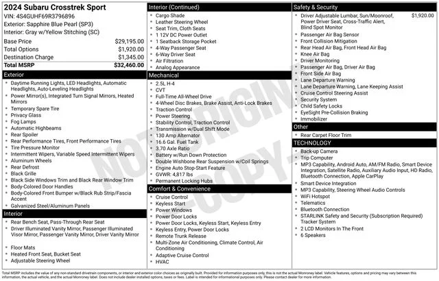 Certified Used 2024 Sapphire Blue Pearl Subaru Sport image 47