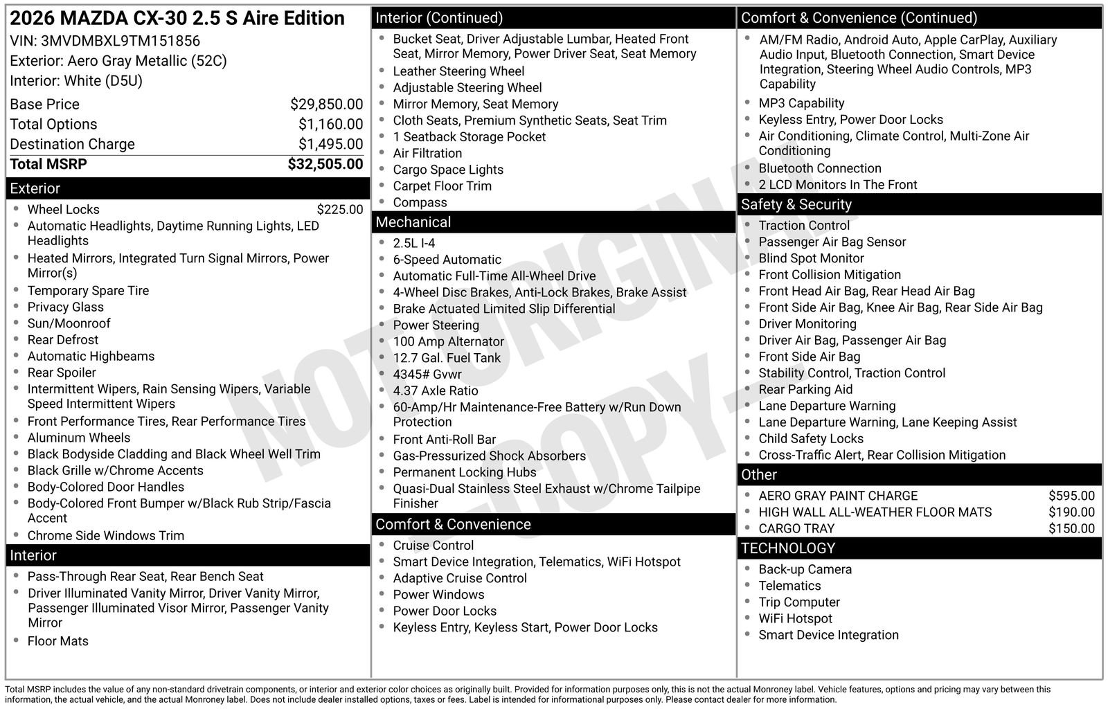 New 2026 Aero Gray Metallic Mazda 2.5 S Aire Edition image 23