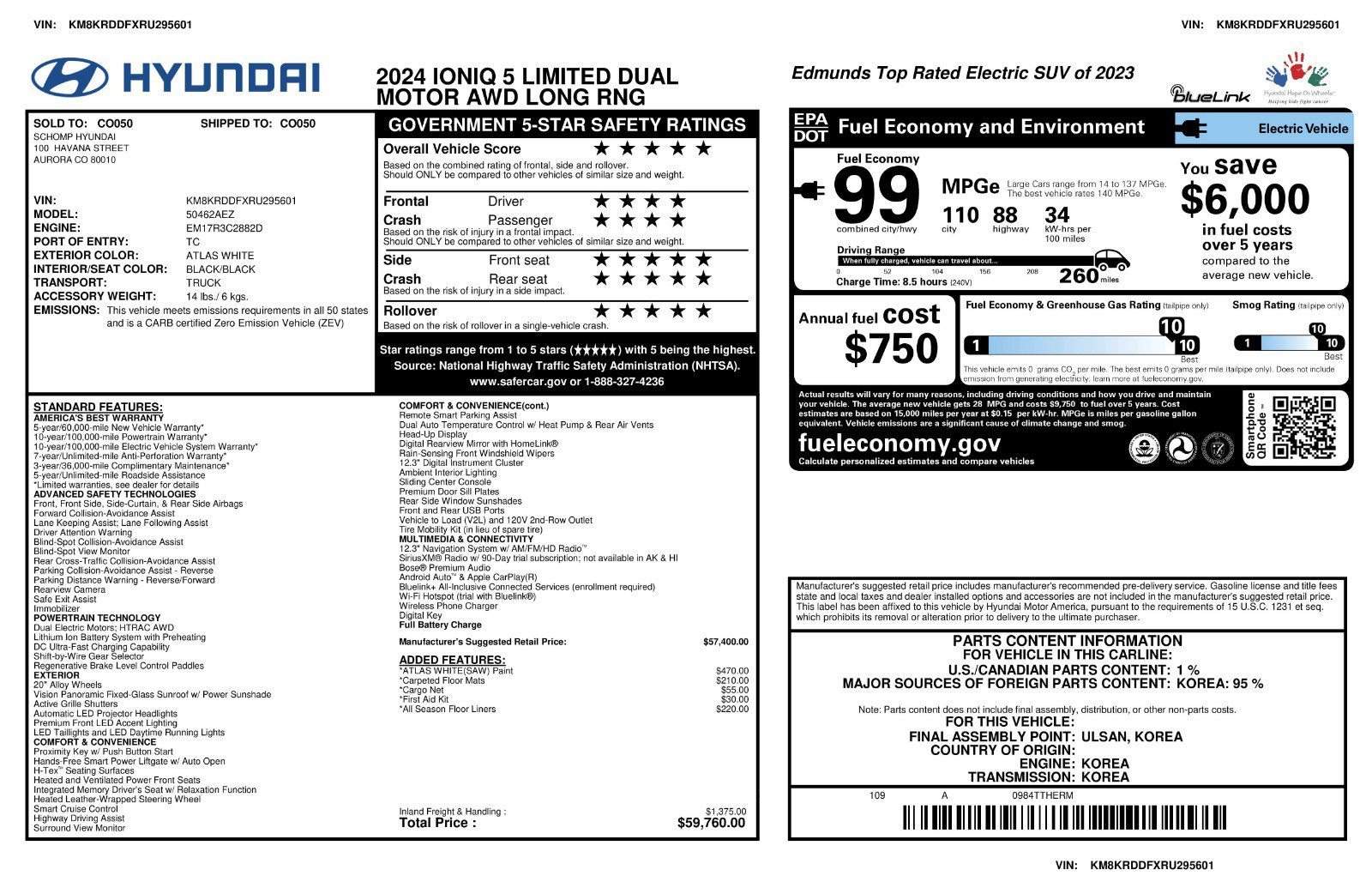 Certified Used 2024 Atlas White Hyundai Limited image 11