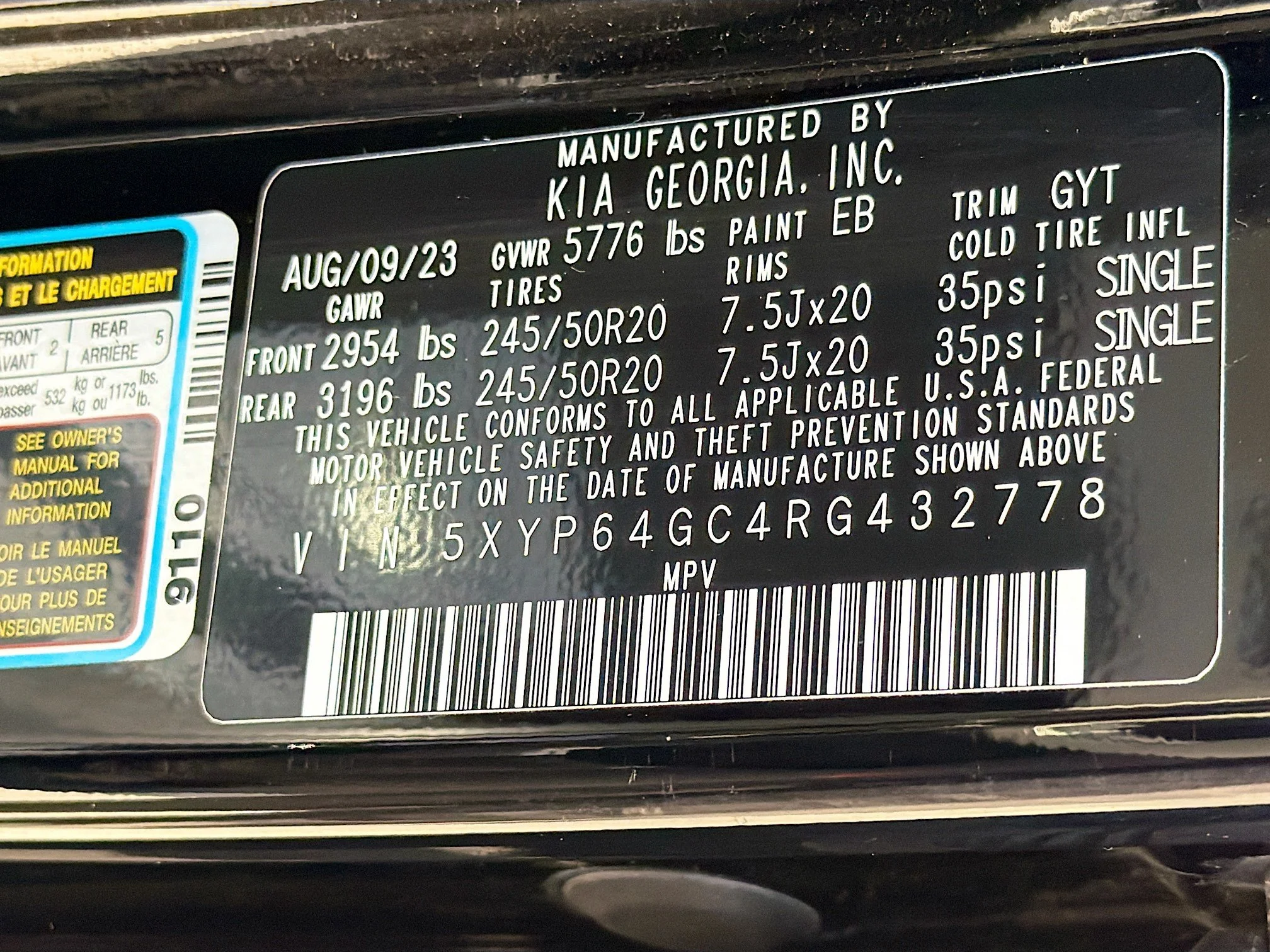 Used 2024 Ebony Black Kia S image 42