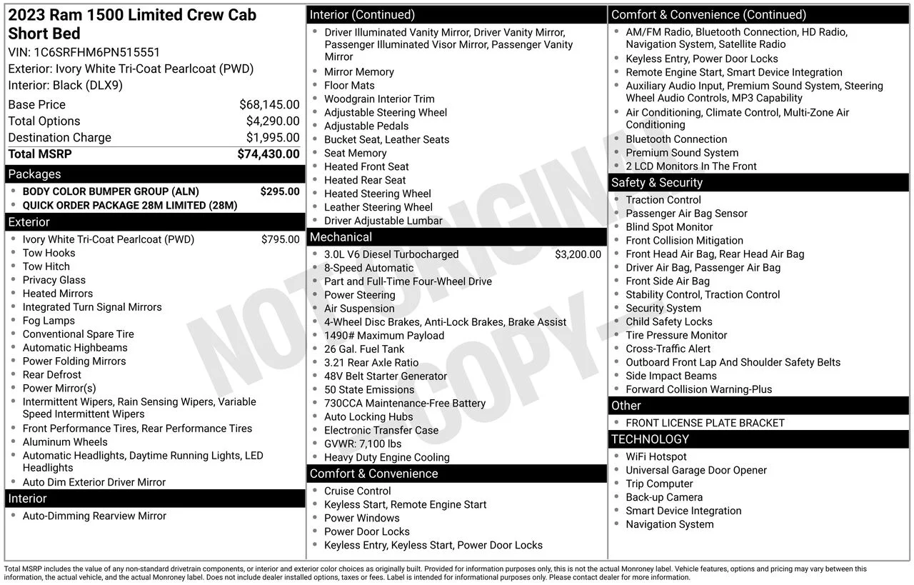 Used 2023 White Ram Limited image 34