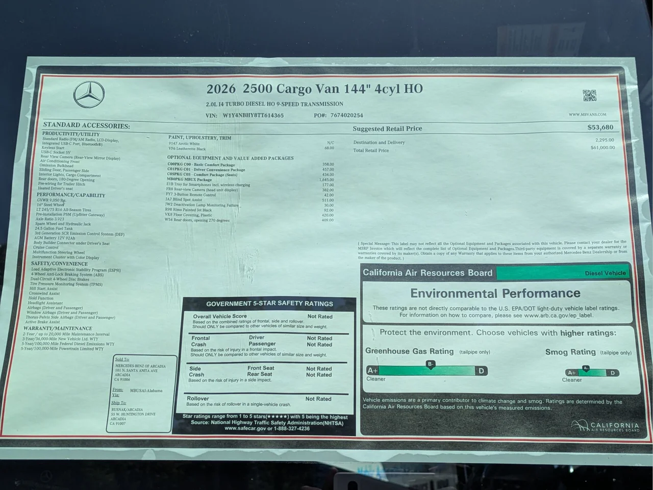 New 2026 Arctic White Mercedes-Benz Cargo 144 WB image 13