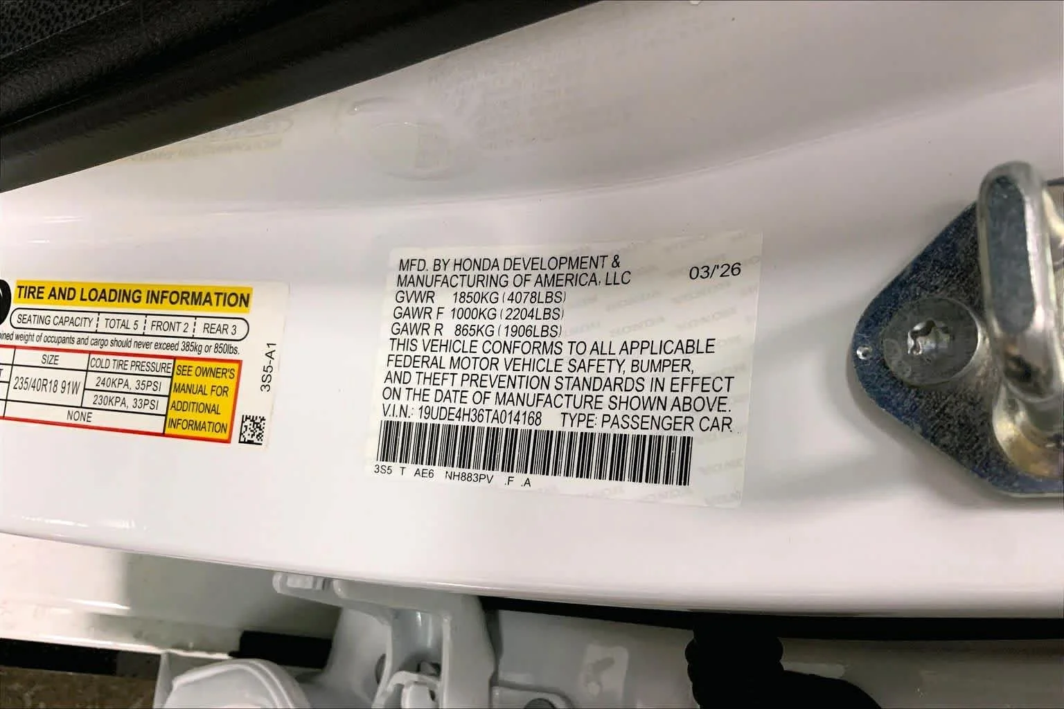 New 2026 Platinum White Pearl Acura With A-Spec Package image 13