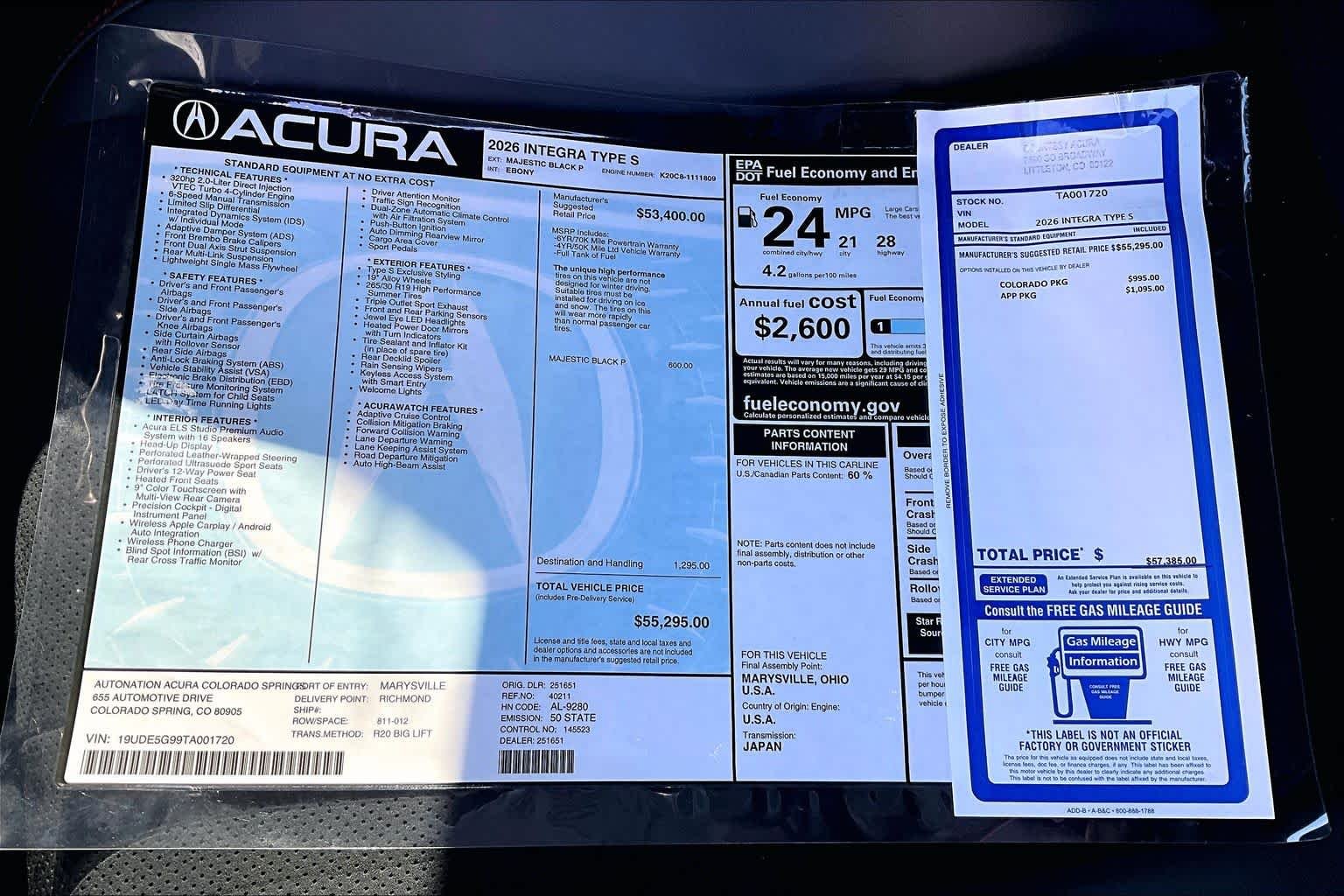New 2026 Majestic Black Pearl Acura Type S image 19