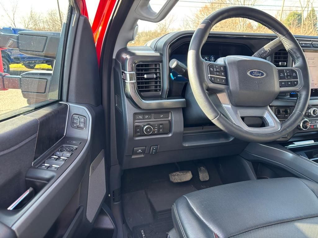 Used 2024 Race Red Ford Lariat Crew Cab Diesel 4x4 Black Appearance Pkg image 9