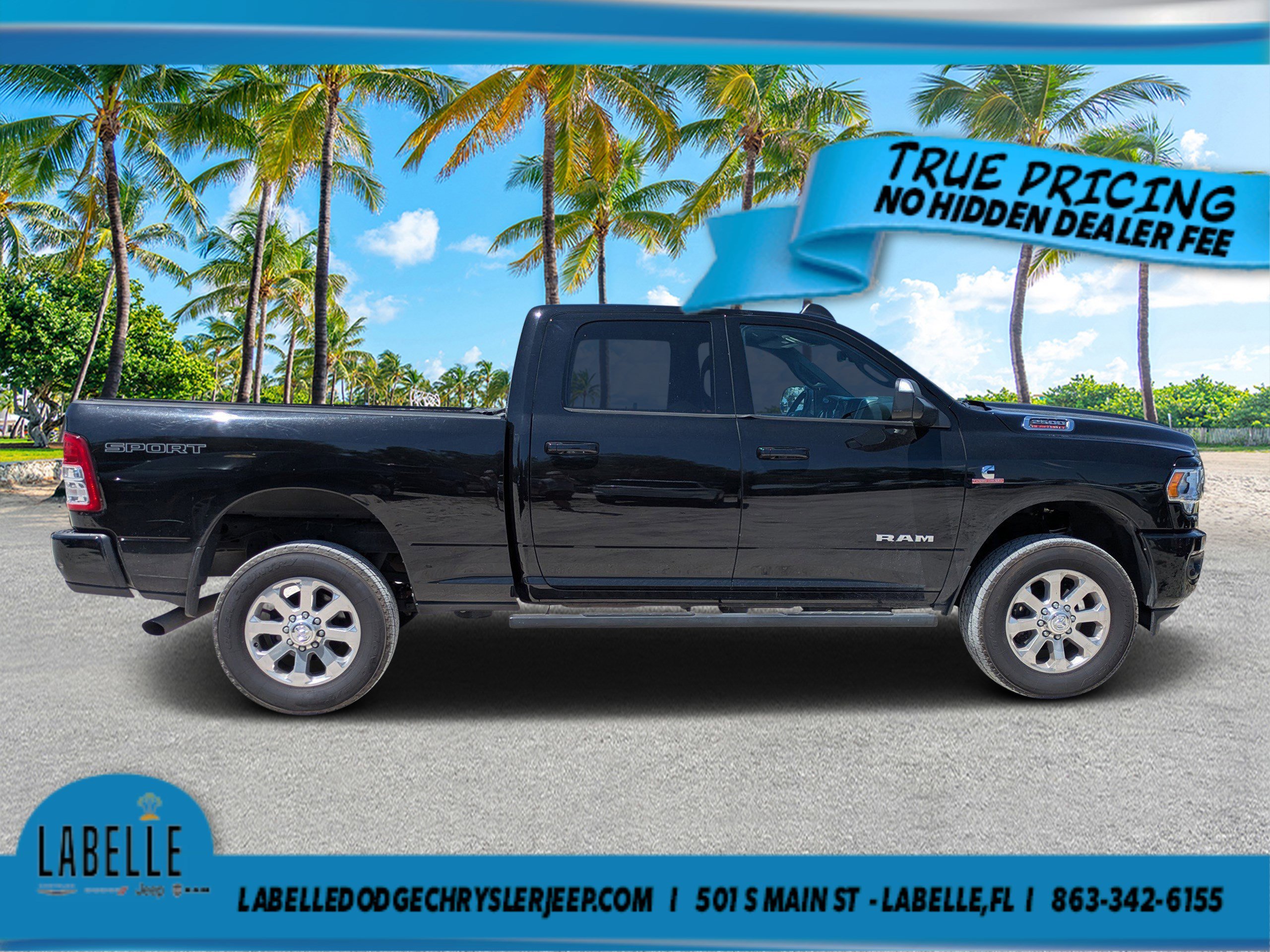 Used 2021 Diamond Black Crystal Pearlcoat Ram Big Horn image 2