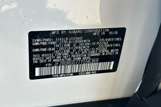 New 2026 CRYSTAL WHITE PEARL Subaru Limited XT image 24