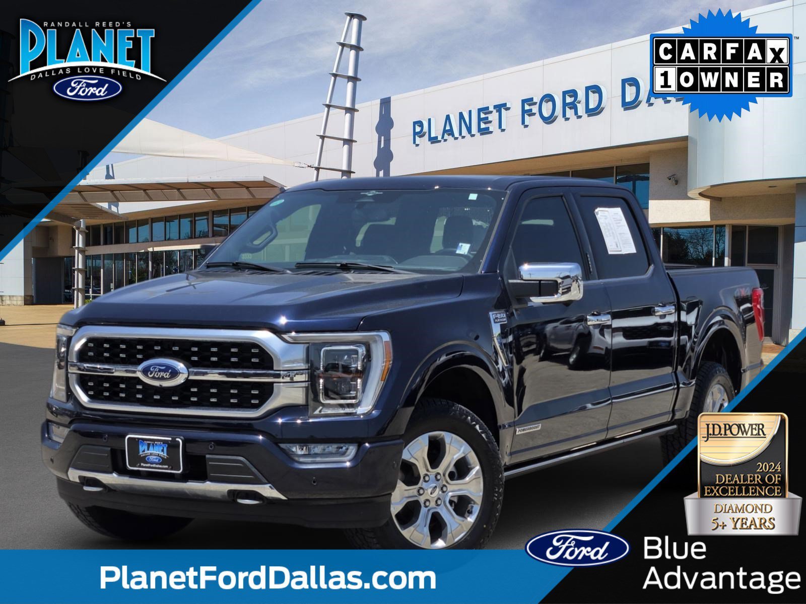 Certified Used 2023 Blue Metallic Ford Platinum image 1