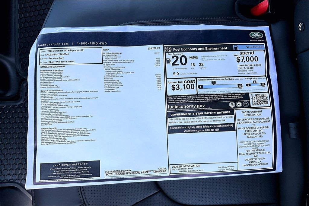 New 2026 BORASCO GREY Land Rover X-Dynamic SE image 14