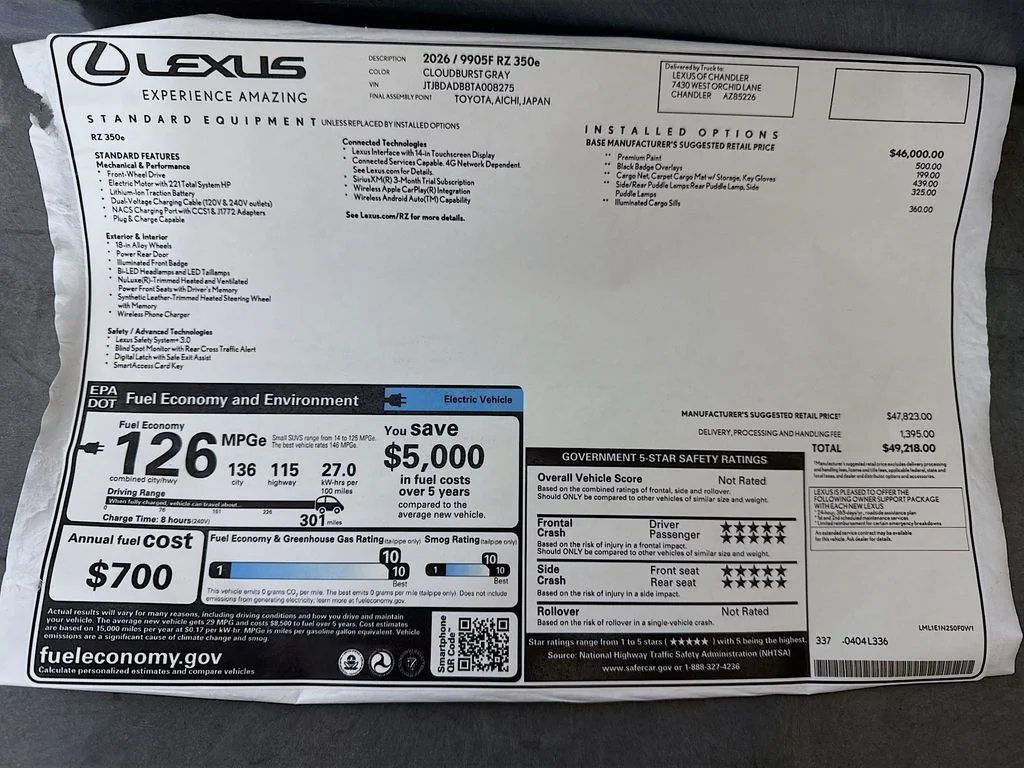 New 2026  Lexus 350e image 9