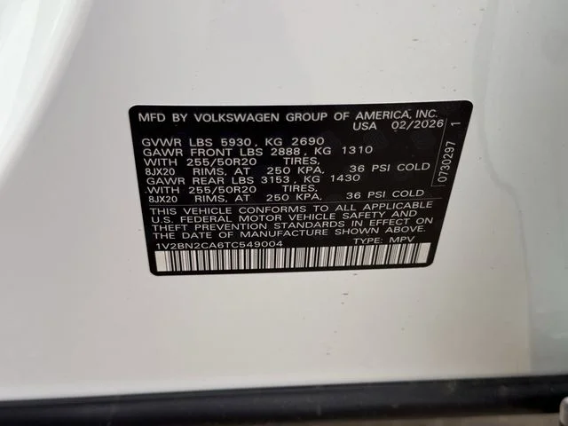 New 2026 White Volkswagen 2.0T SEL image 20
