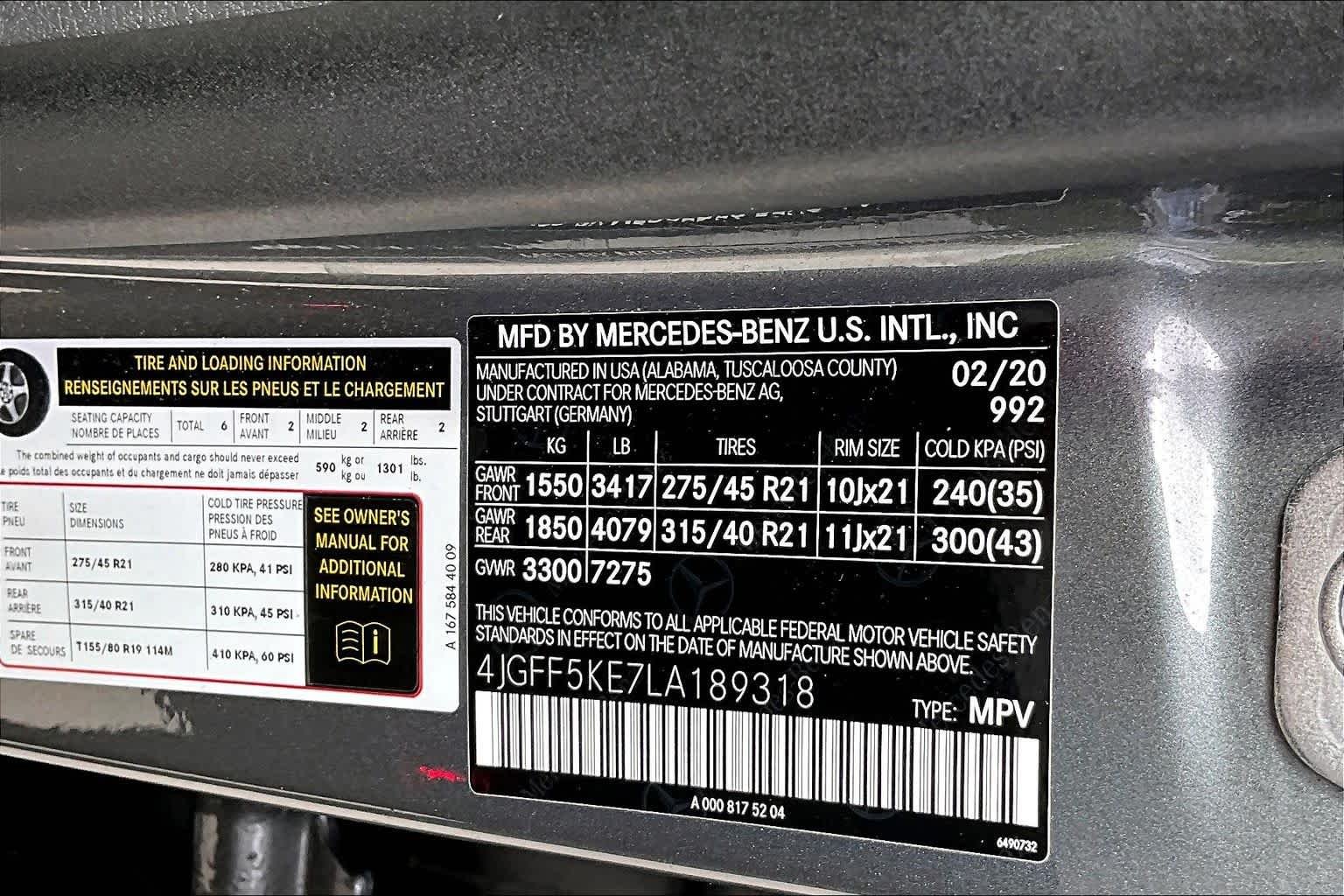 Used 2020 Selenite Grey Metallic Mercedes-Benz GLS 450 image 34