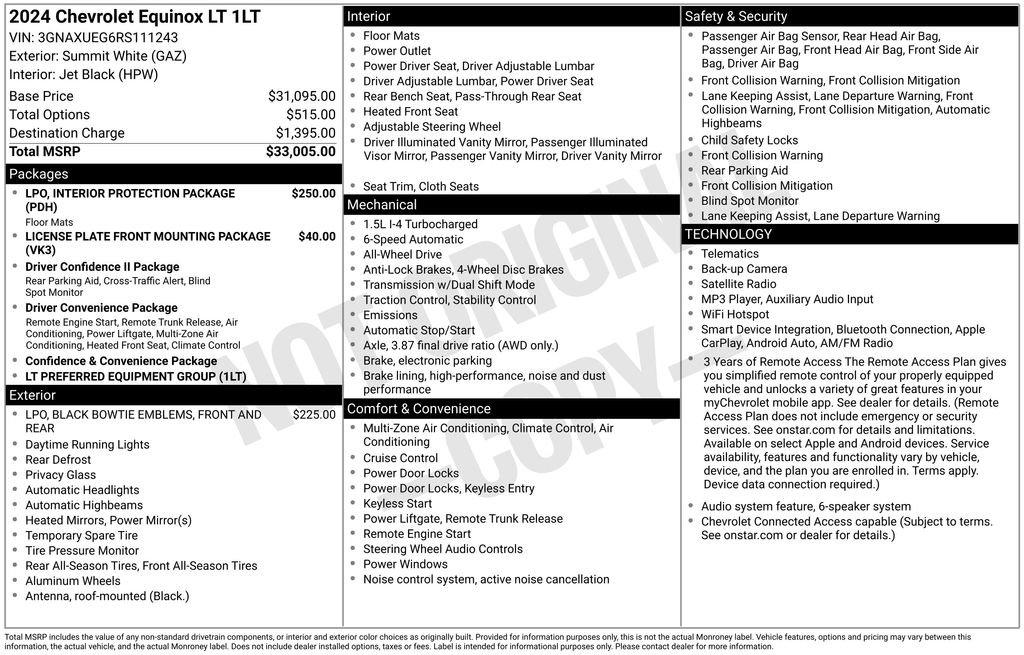 Used 2024 Summit White Chevrolet LT image 2