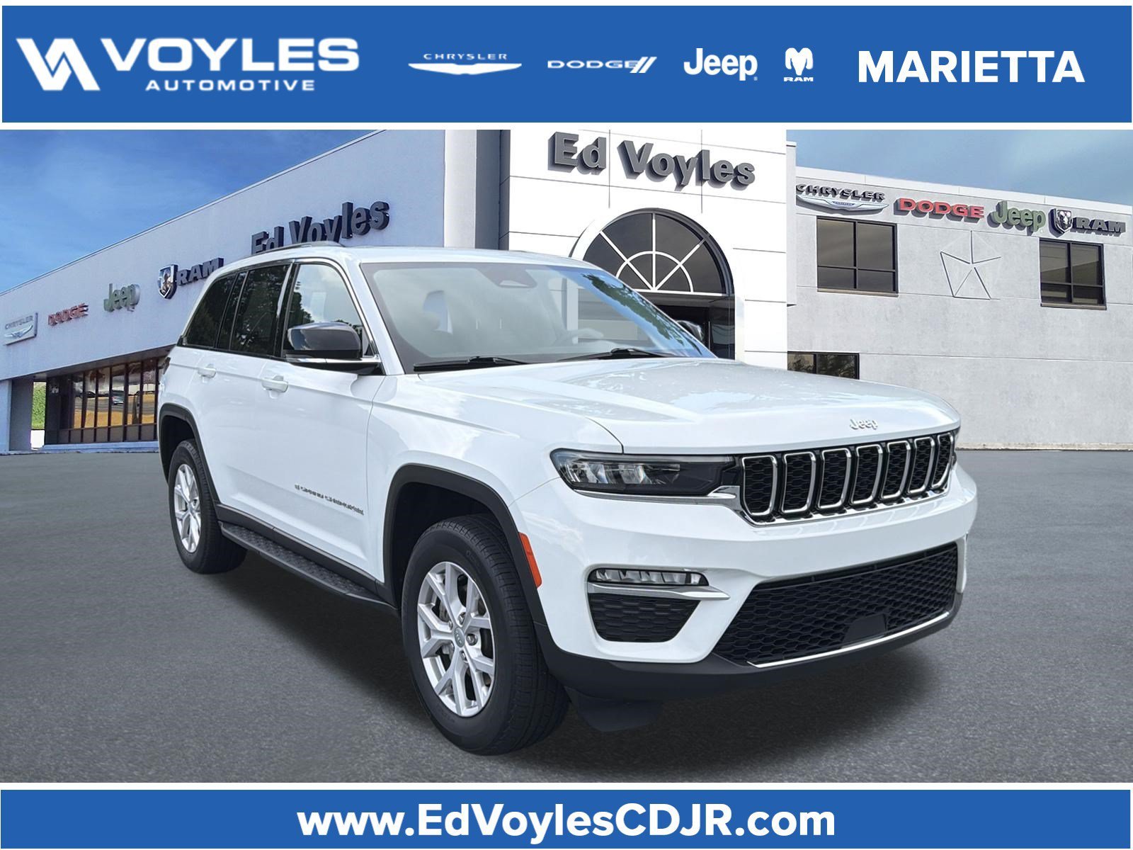Used 2022 Bright White Clearcoat Jeep Limited image 1