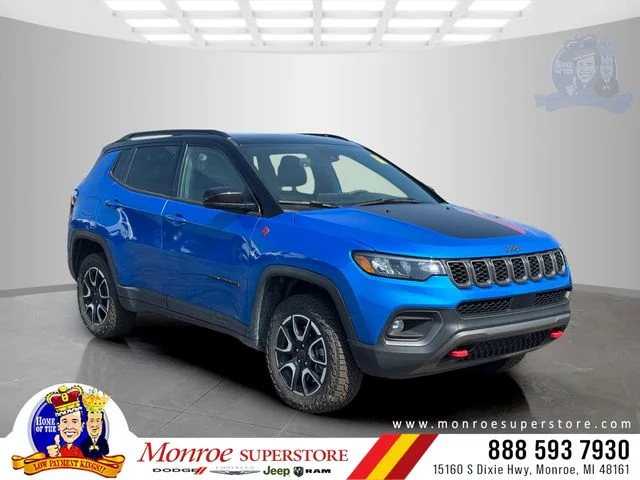 Certified Used 2025 Blue Jeep Trailhawk image 1