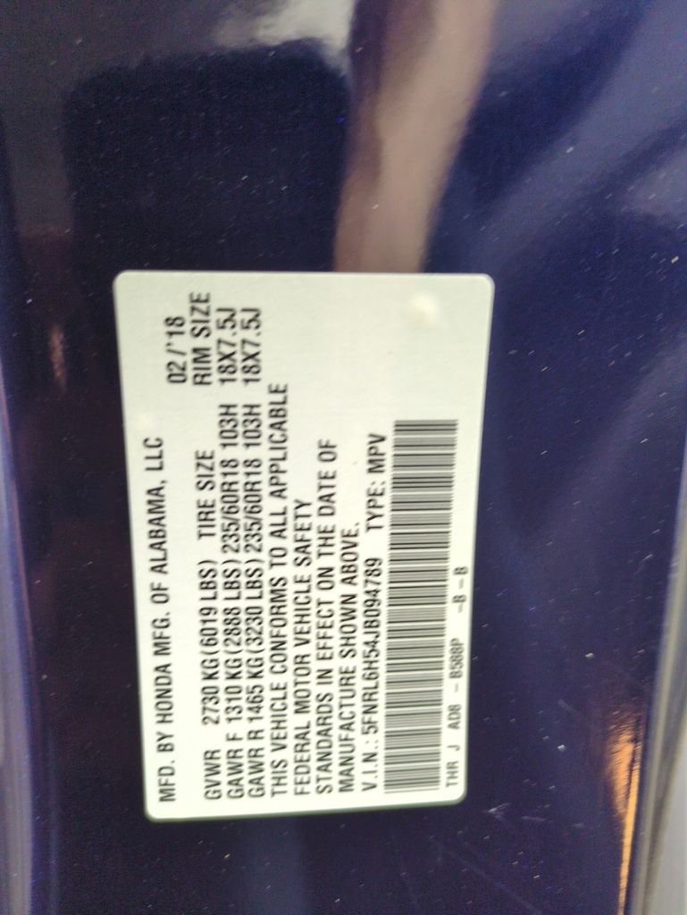 Used 2018 Obsidian Blue Pearl Honda EX image 31