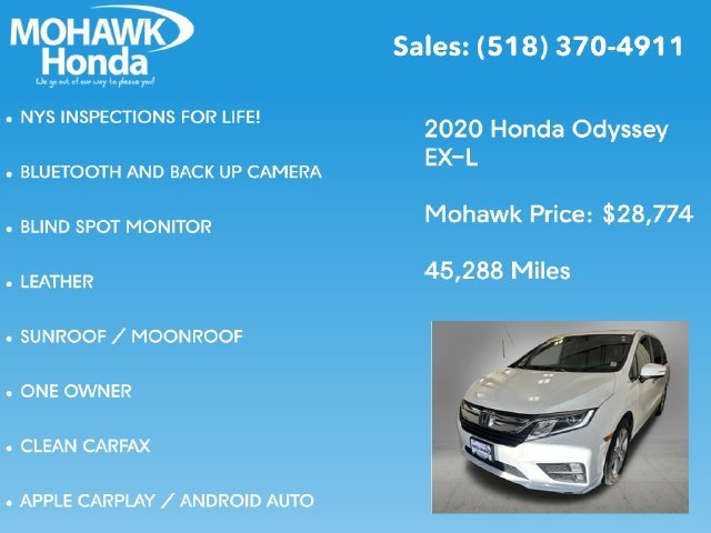 Used 2020 Platinum White Pearl Honda EX-L image 7