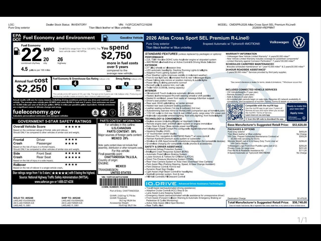 New 2026 Pure Gray Volkswagen SEL Premium R-Line image 4