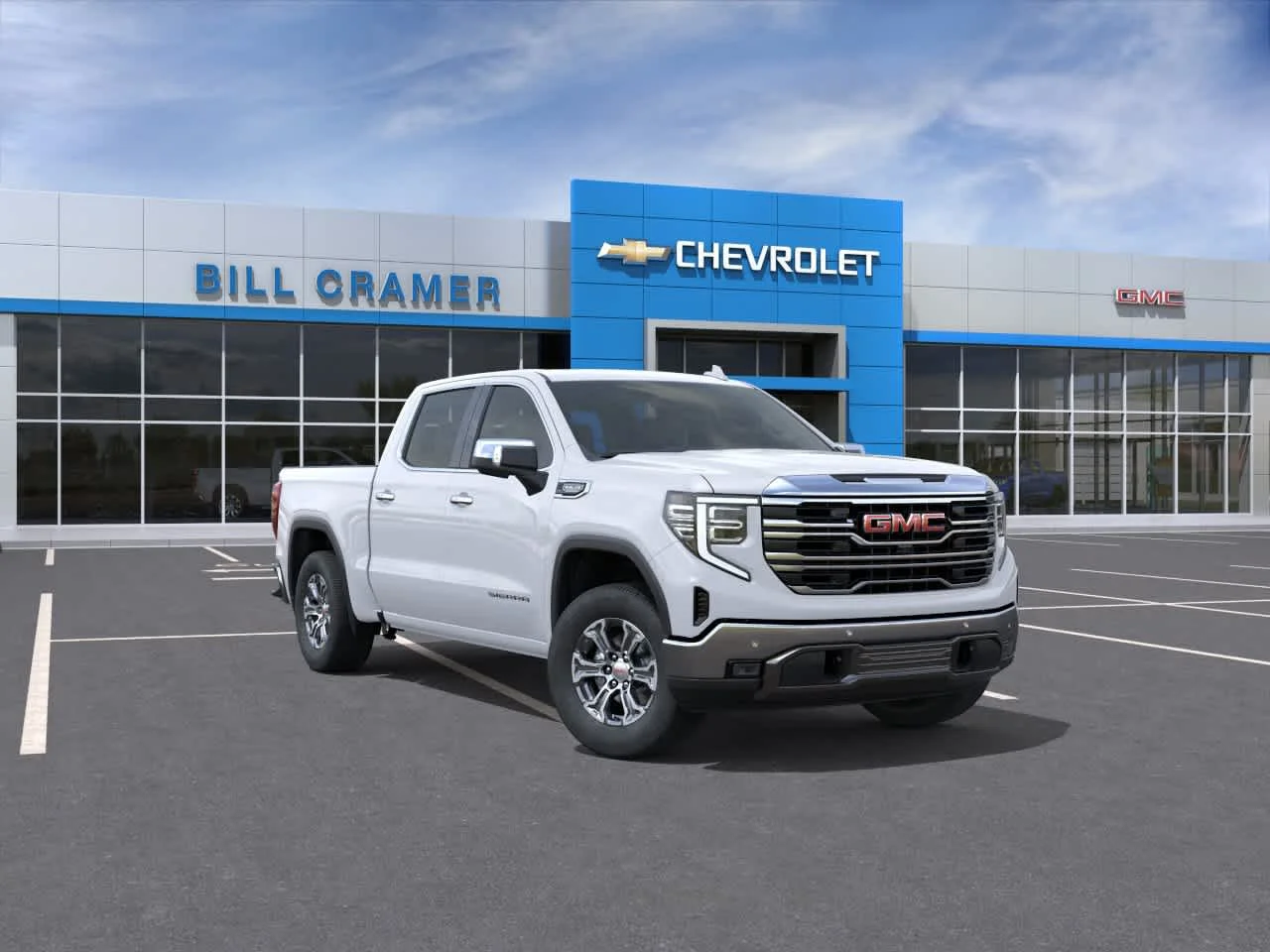 New 2026 Glacier White Tricoat GMC SLT image 1