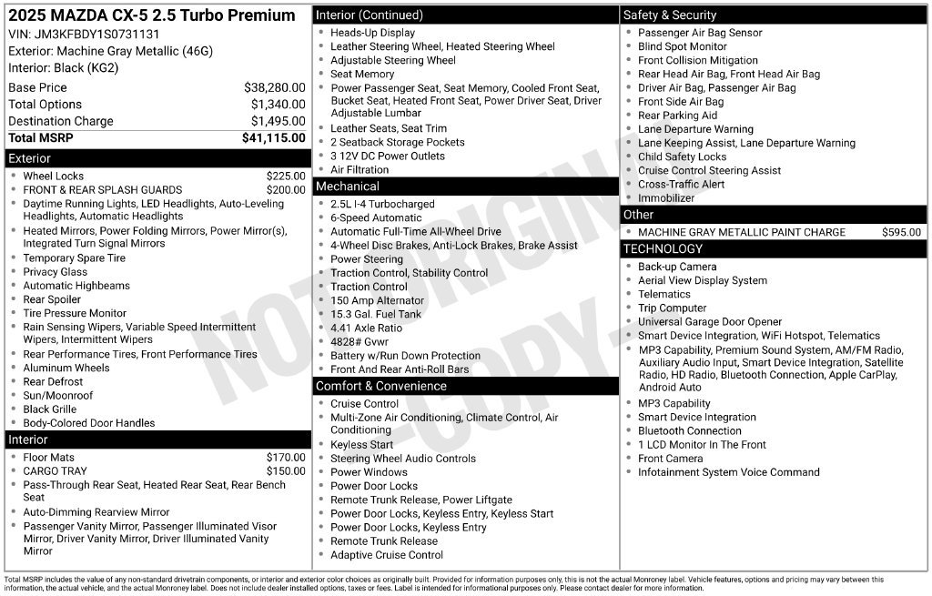 2025 Mazda CX-5 Turbo Premium Package - Photo 6