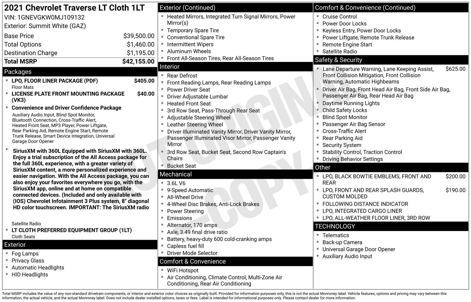 2021 CHEVROLET TRAVERSE - Image 3