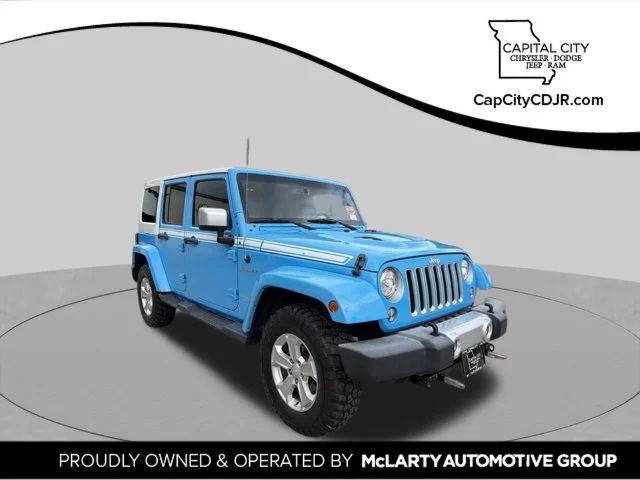 Used 2017 Blue Jeep Unlimited Sahara image 1