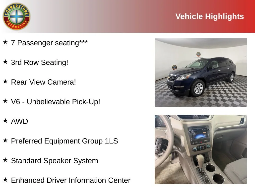 Used 2016 Chevrolet Traverse LS with VIN 1GNKVFED5GJ243582 for sale in Elk River, Minnesota