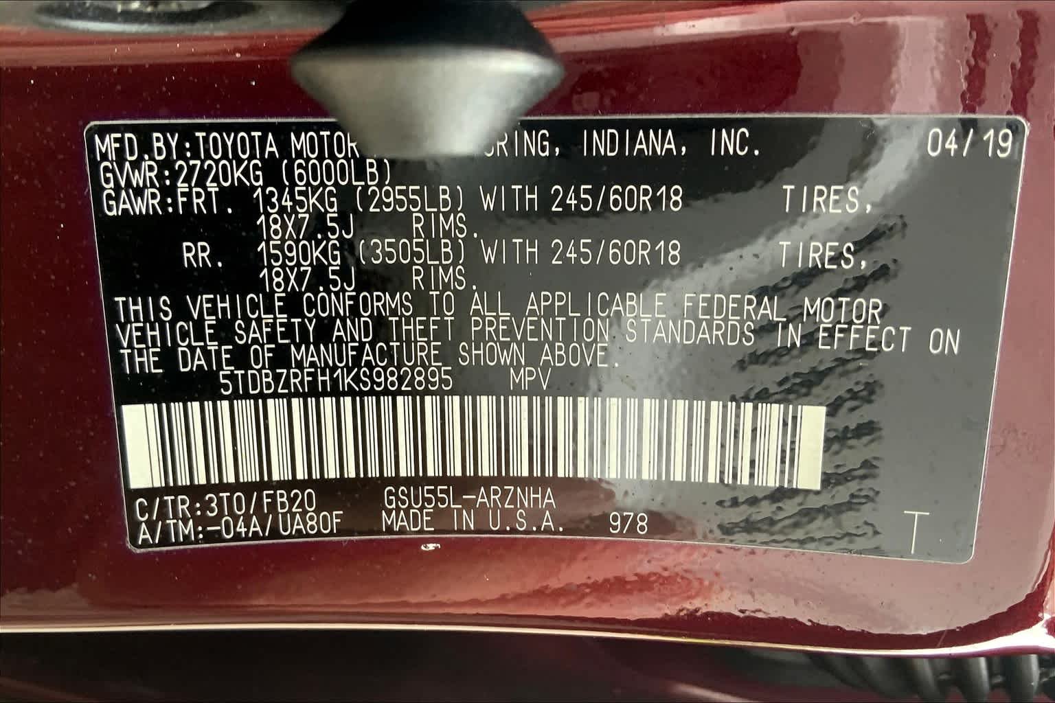 Used 2019 Ooh La La Rouge Mica Toyota LE image 32
