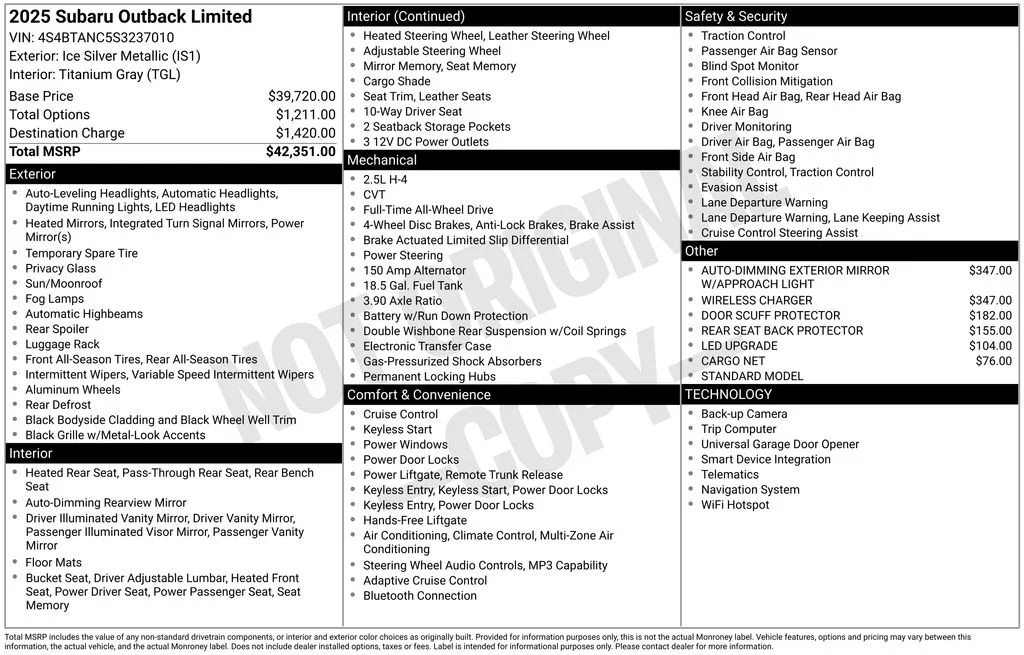 Certified Used 2025 Silver Subaru Limited image 5