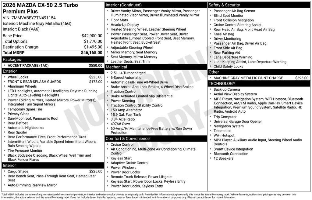 New 2026 Machine Gray Metallic Mazda 2.5 Turbo Premium Plus AWD image 23