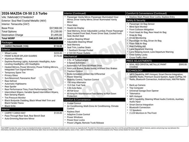 New 2026 Soul Red Crystal Metallic Mazda  image 7