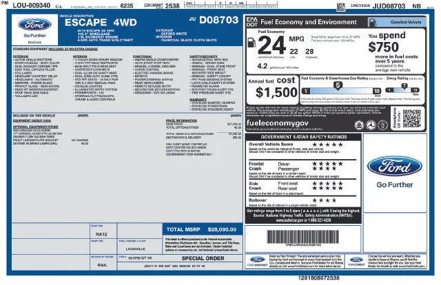 Used 2018 White Ford SE image 2