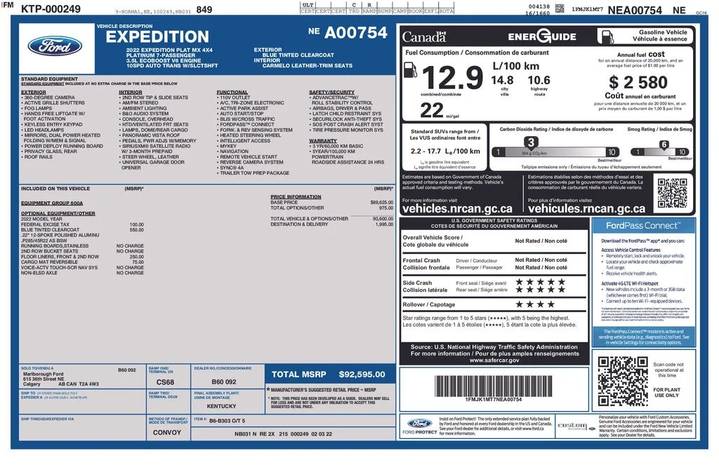 Used 2022 Blue Ford Platinum image 2