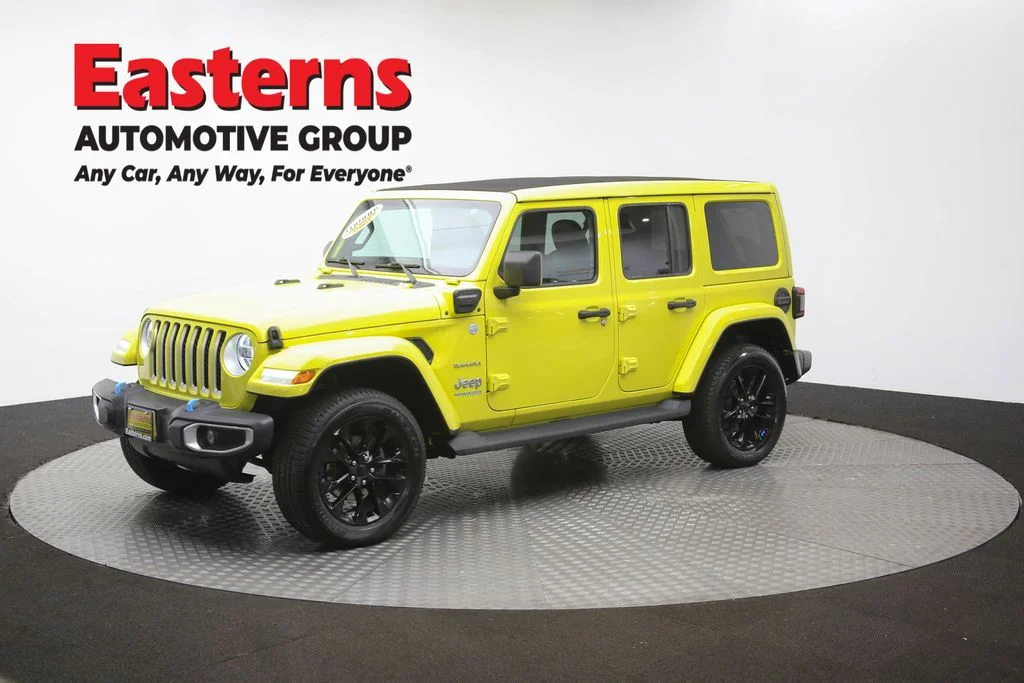 Used 2022 Yellow Jeep Unlimited Sahara 4xe image 57
