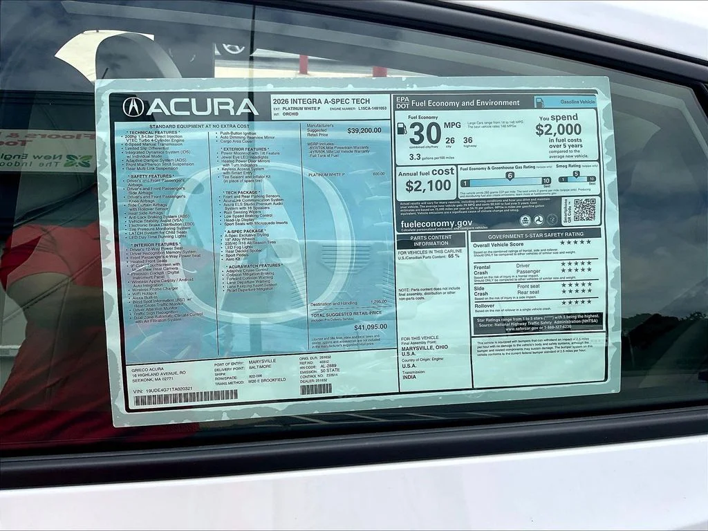 New 2026 White Acura A-Spec Tech Package image 14