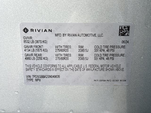 Used 2025 Limestone Rivian Adventure Dual Motor Standard Pack image 19