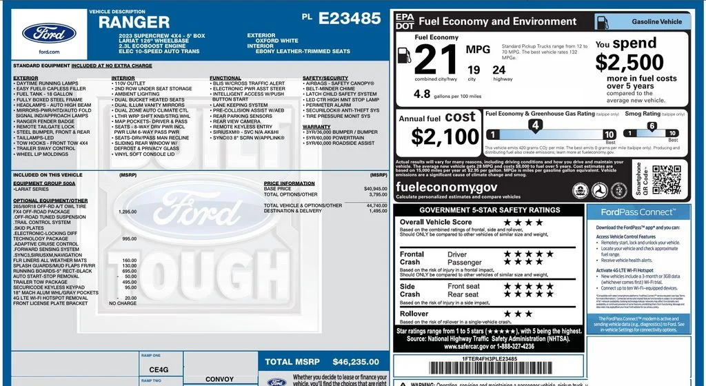 Certified Used 2023 Oxford White Ford Lariat image 4