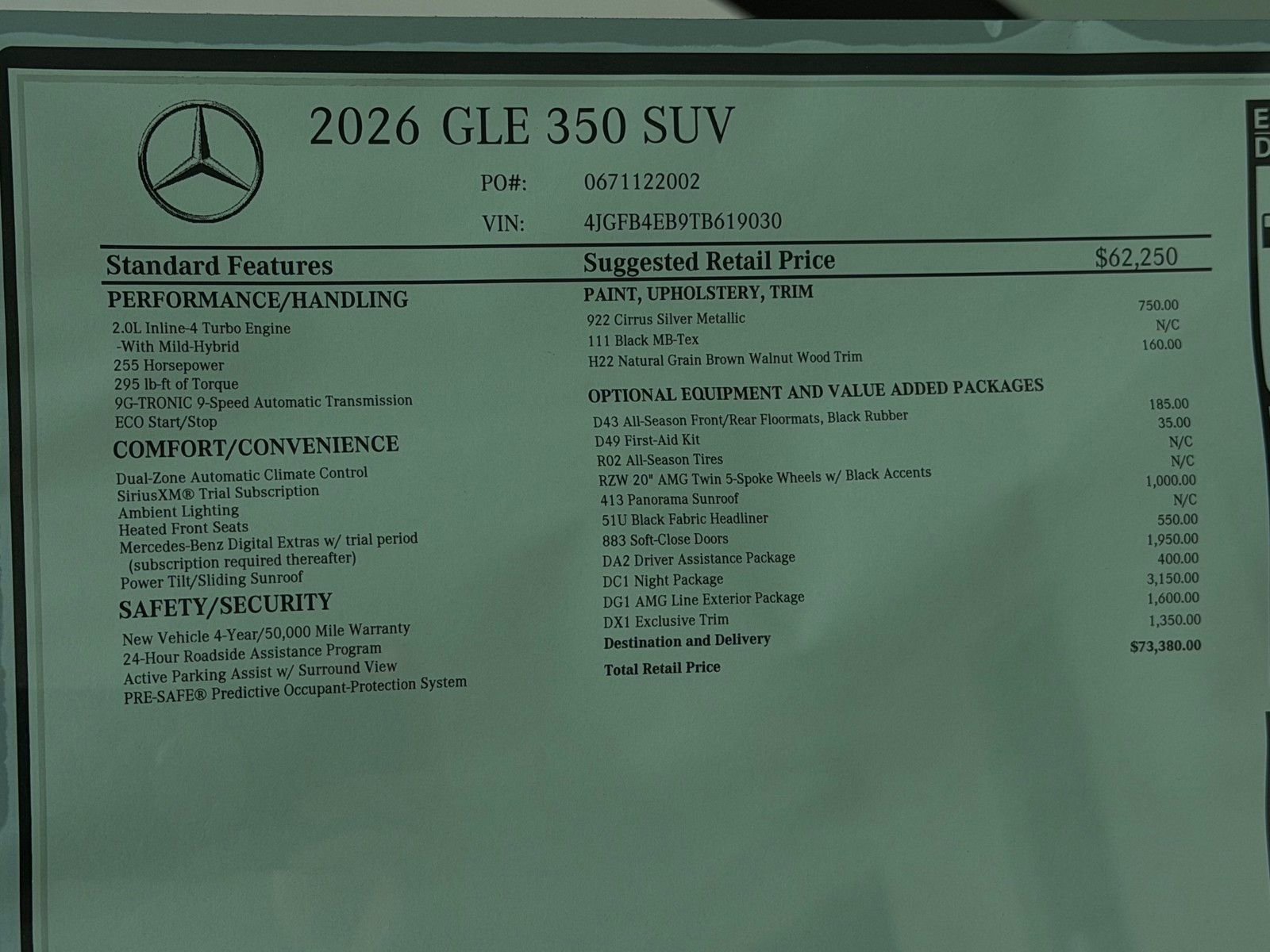 New 2026 Cirrus Silver Metallic Mercedes-Benz GLE 350 image 48