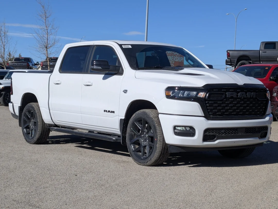 New 2026 White RAM Sport - - Night Edition - Sport Lvl 1 Grp - 5.7L HEMI V8 eTorque - Pano Sunroof & More! image 2