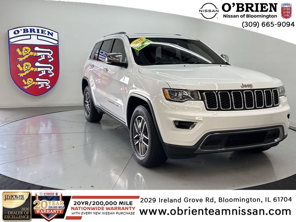 Used 2020 Bright White Clearcoat Jeep Limited image 1