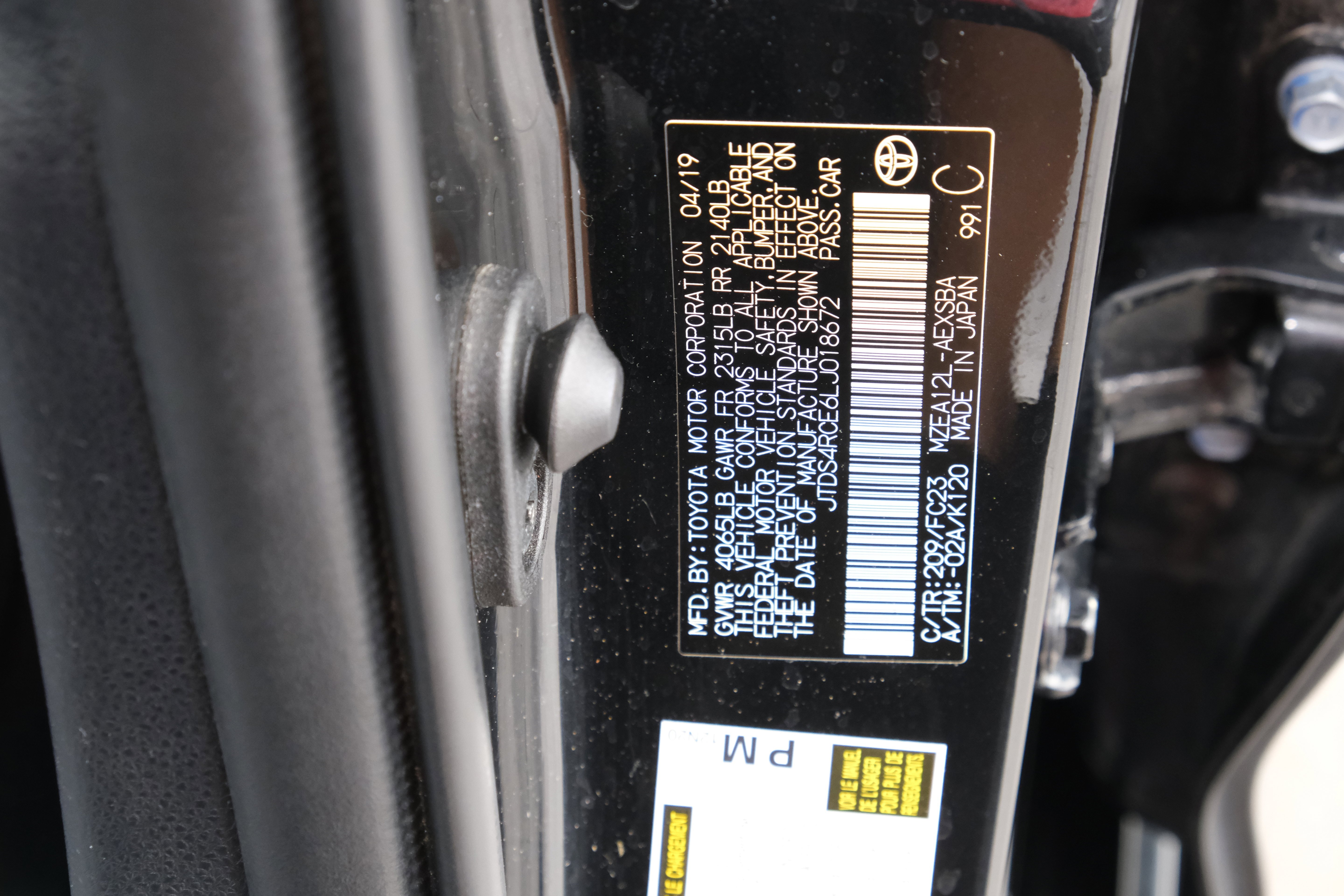 Certified Used 2020 Black Sand Pearl Toyota SE image 33