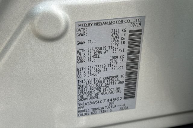Used 2020 Brilliant Silver Metallic Nissan SL image 36