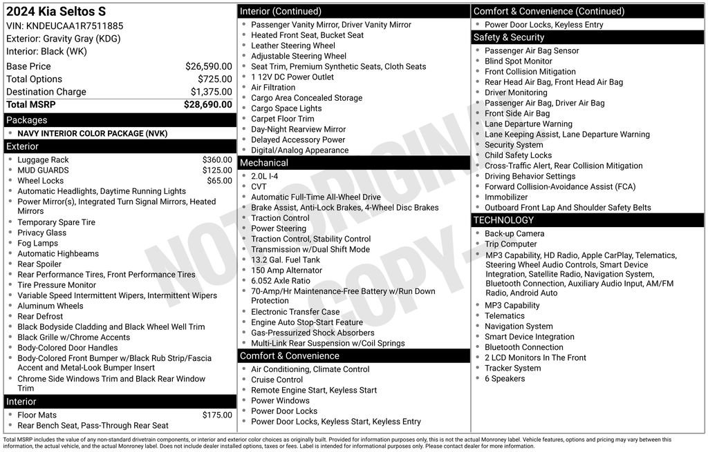 Used 2024 Gray Kia S image 11