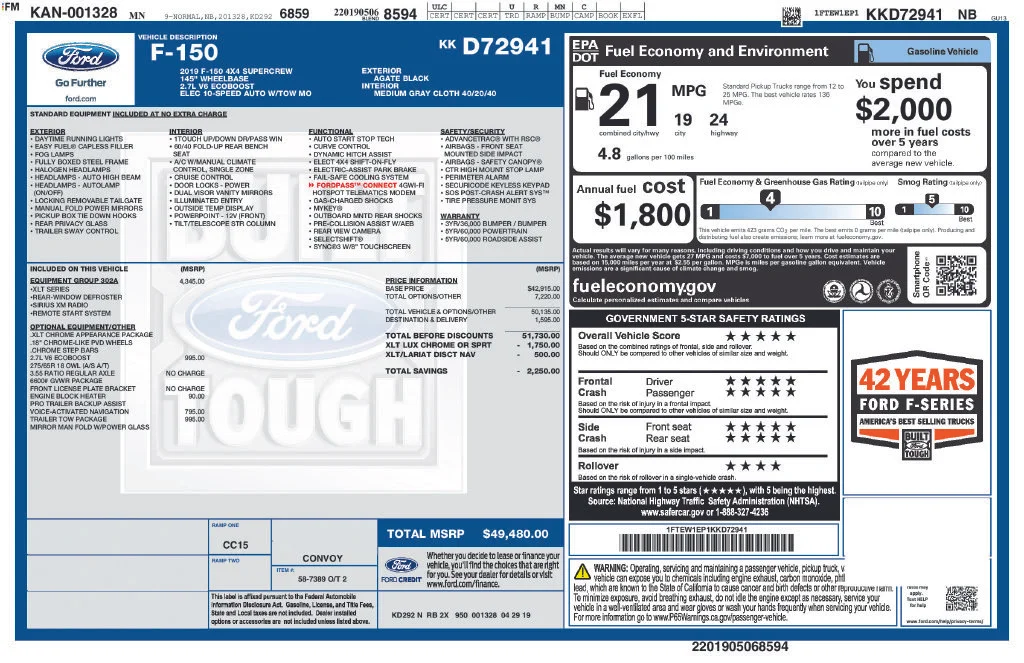 Used 2019 Black Metallic Ford XLT image 3