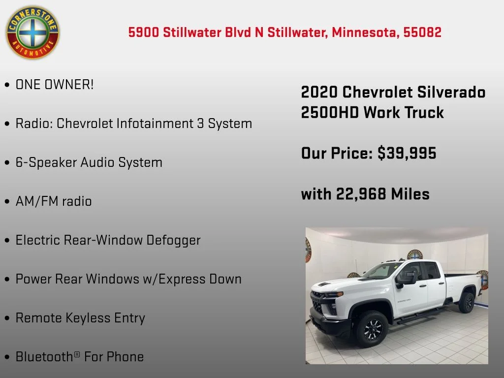 Used 2020 White Chevrolet Work Truck image 20